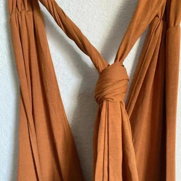Mustard Seed Junior HALTER NECK WAIST BANDED KNIT ROMPER In Ginger Coquette M - Picture 12 of 12